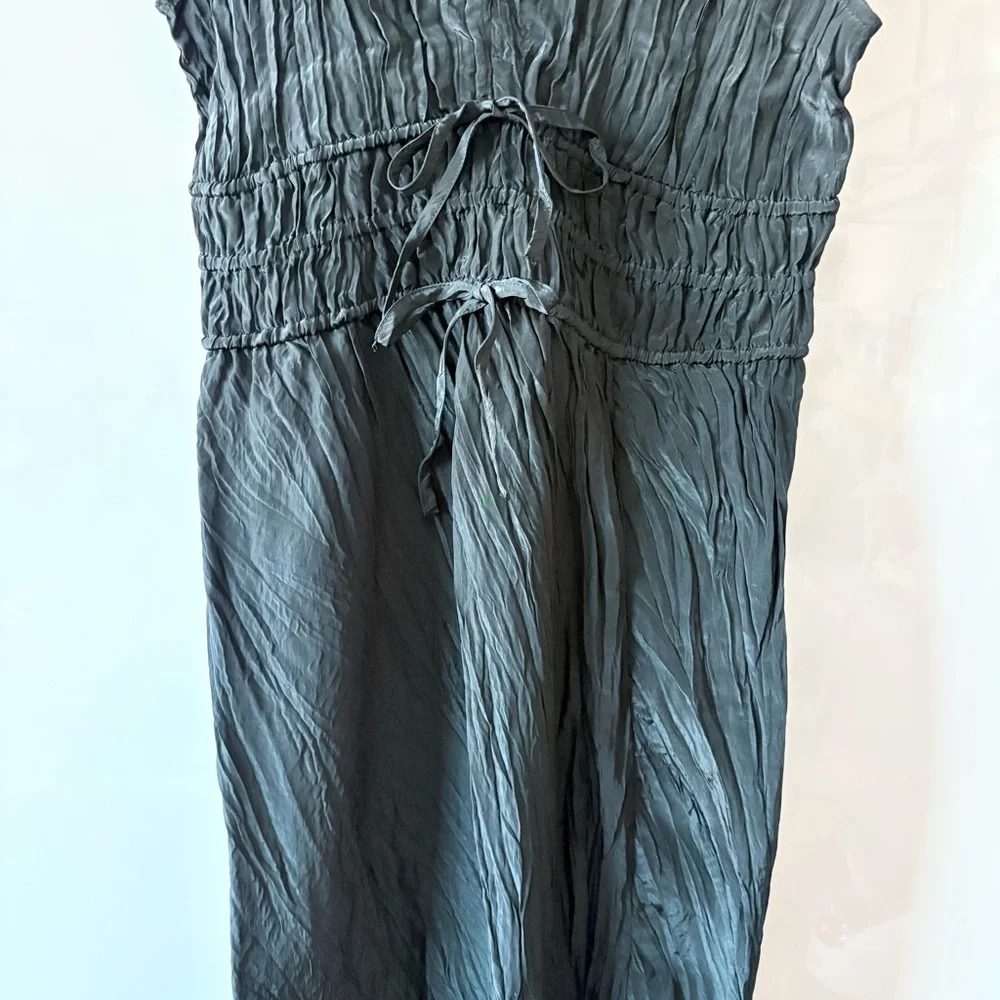 J. Crew Black Palermo Viscose Blend Crinkle Dress - Picture 6 of 13